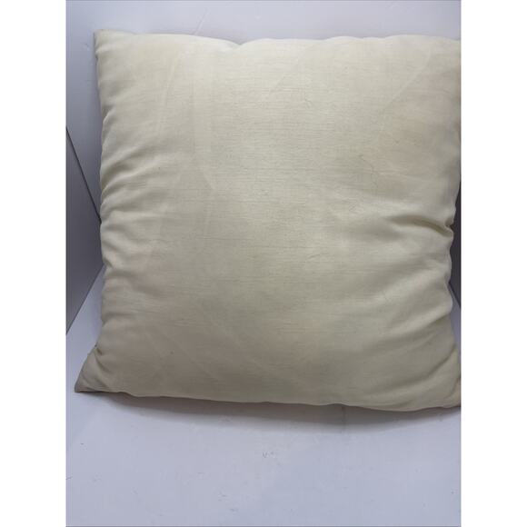 Pier One Throw Pillow w/ Insert Floral Design Embroidered 16x16 Zipper Cheery - Picture 5 of 7